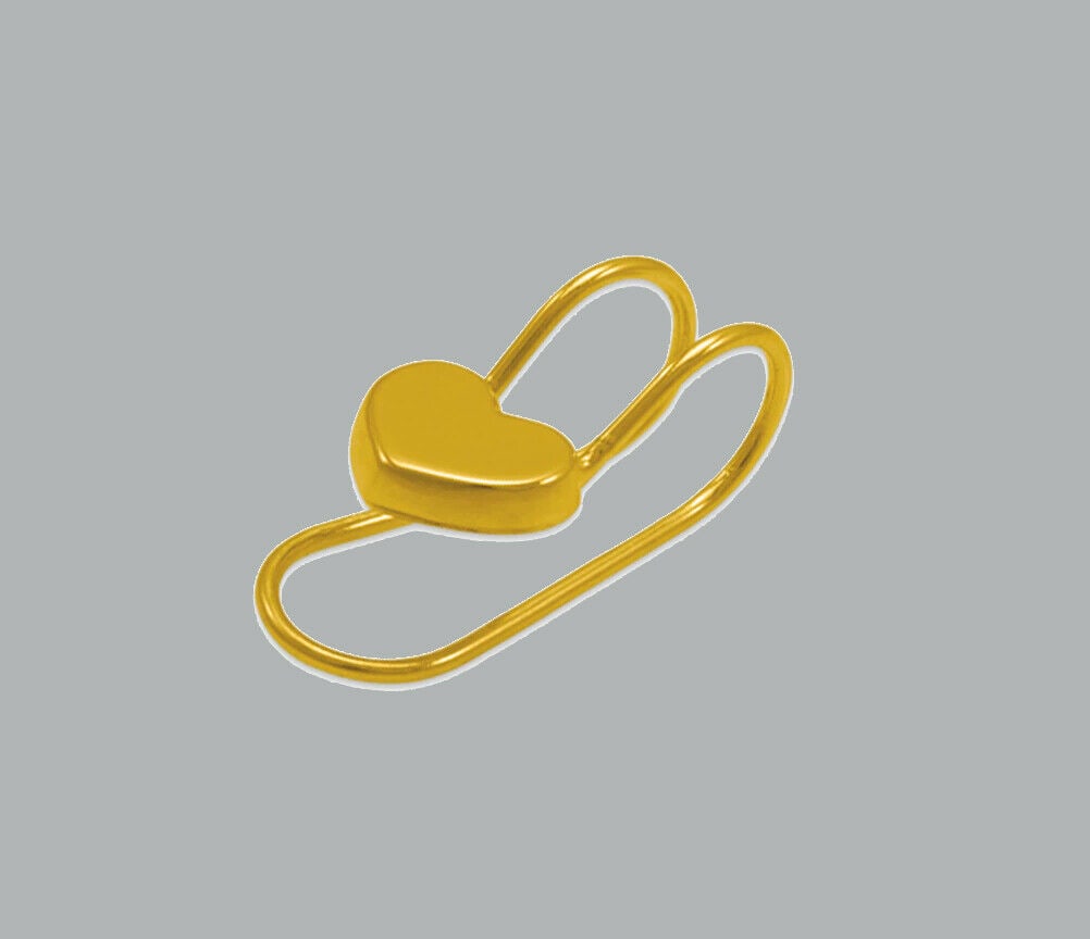 NEW 14K YELLOW GOLD CUFF EARRING HEART: NEW 14K YELLOW GOLD CUFF EARRING New 14K Yellow Gold Earring Measures: 13 x 4mm One piece for one ear Earring has a polished finish Stamp: 14K