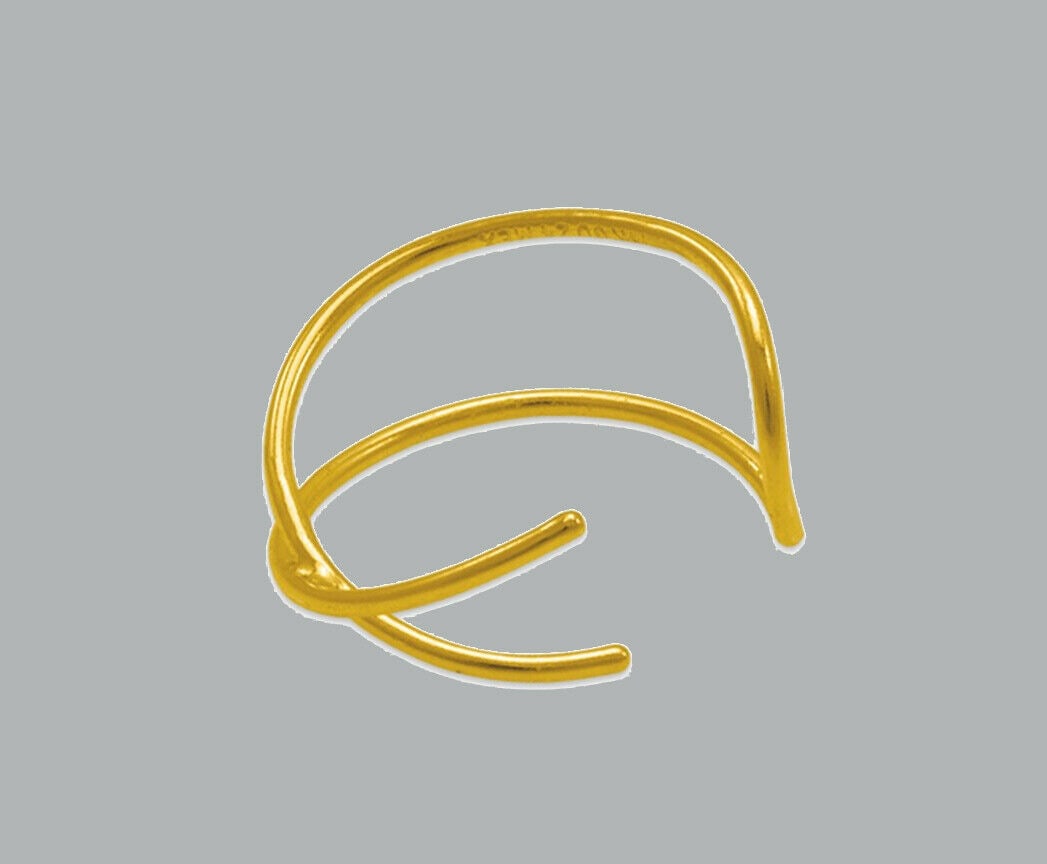 NEW 14K YELLOW GOLD CUFF EARRING X (1 of 2)