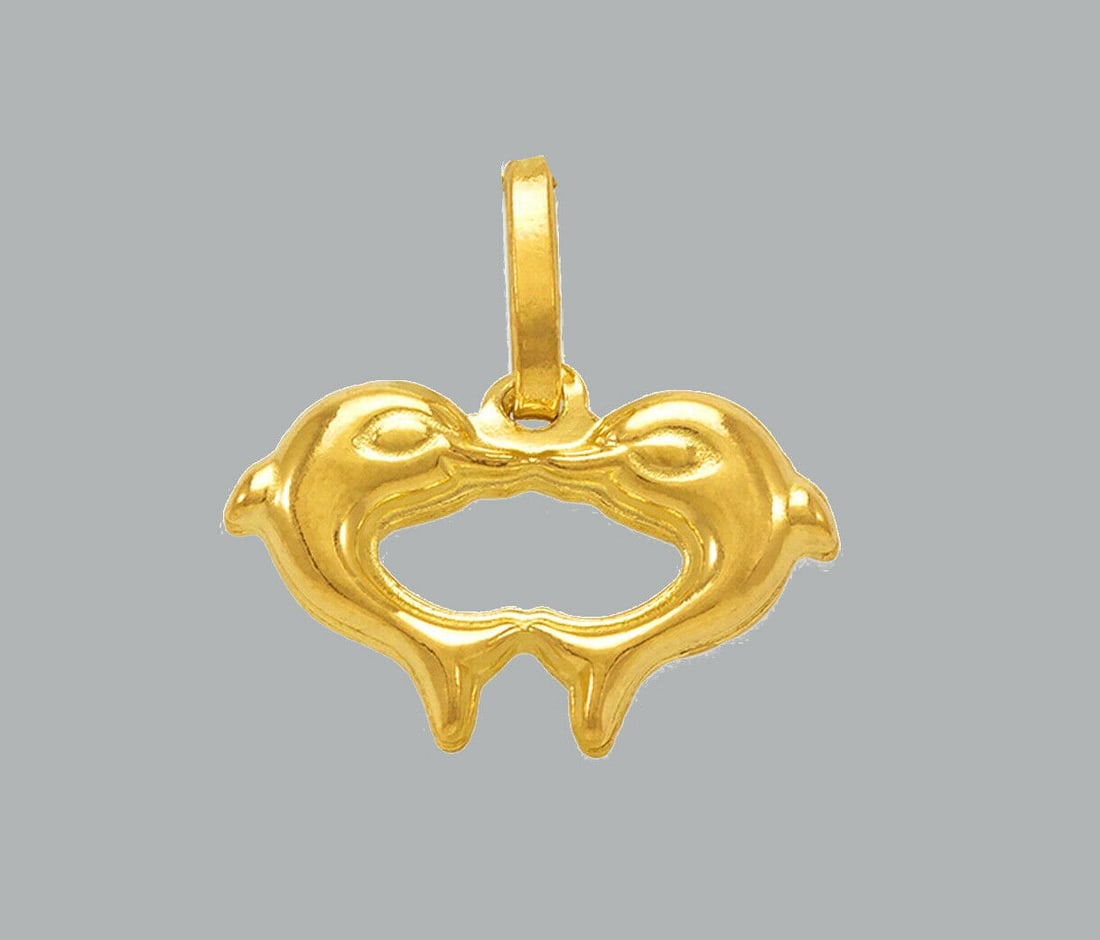 NEW 14K YELLOW GOLD DOLPHIN PENDANT POLISHED (1 of 1)