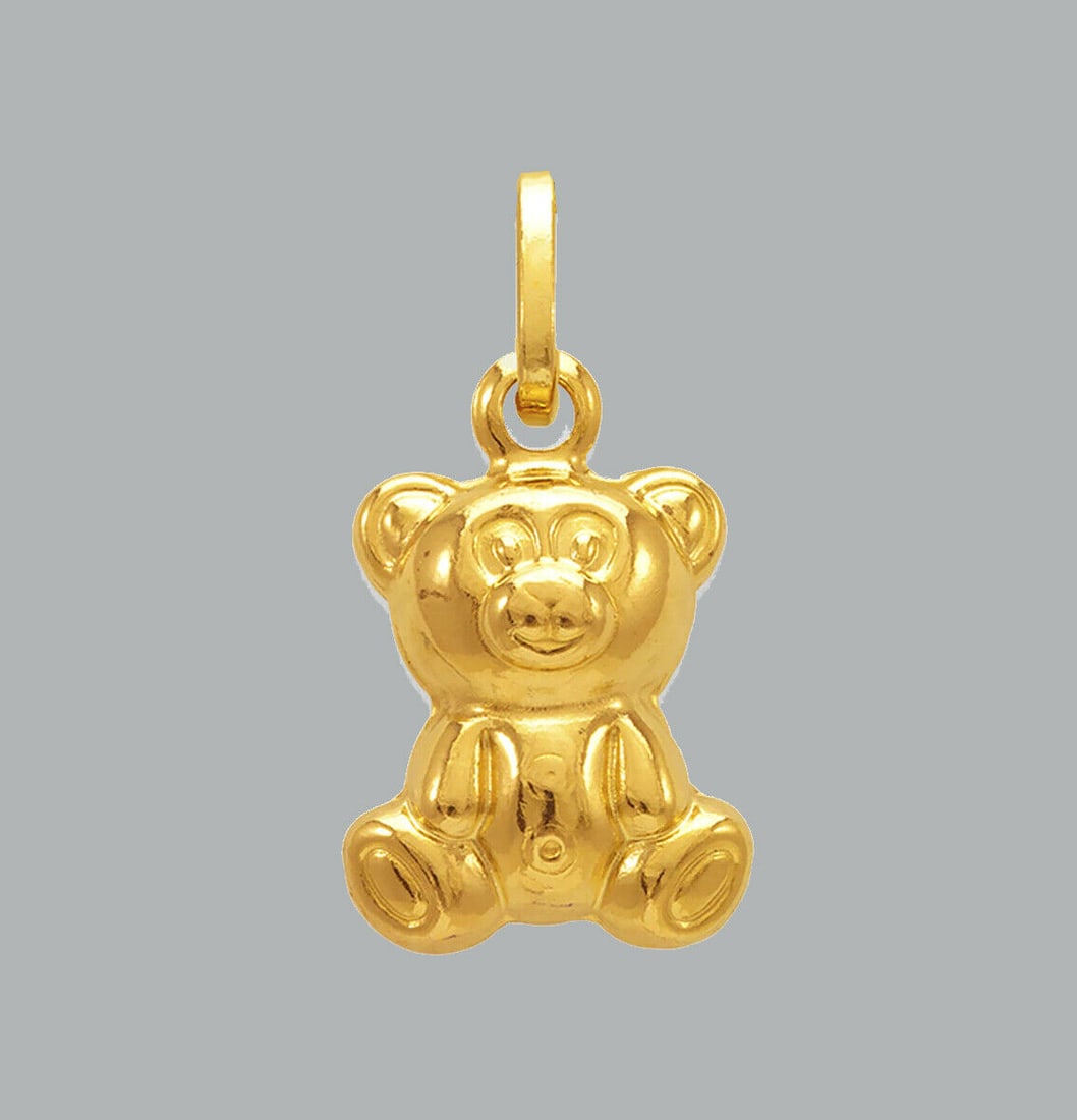 NEW 14K YELLOW GOLD TEDDY BEAR PENDANT / CHARM (1 of 1)