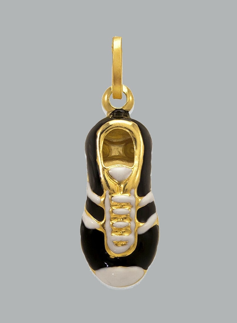 NEW 14K YELLOW GOLD ENAMEL PENDANT / CHARM SOCCER SHOE (1 of 1)