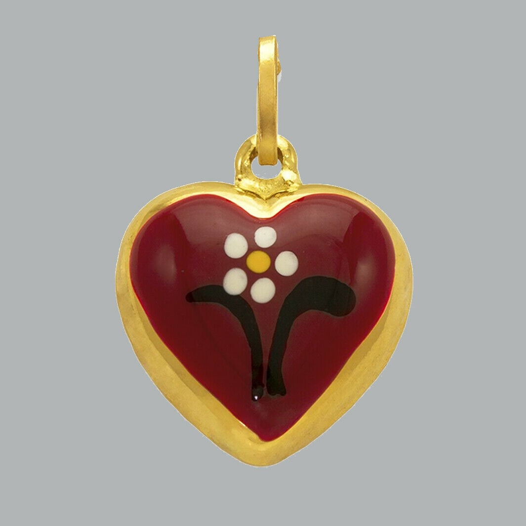 NEW 14K YELLOW GOLD ENAMEL PENDANT / CHARM HEART: NEW 14K YELLOW GOLD HEART PENDANT New 14K Yellow Gold Pendant Measures: 16x16mm Pendant has a polished finish Pendant is hollow Stamp: 14k Apx Weight: 2.3g