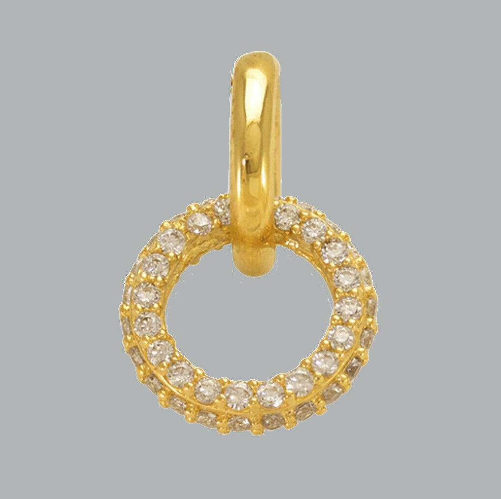 NEW 14K YELLOW GOLD CZ FANCY CHARM PENDANT (1 of 1)