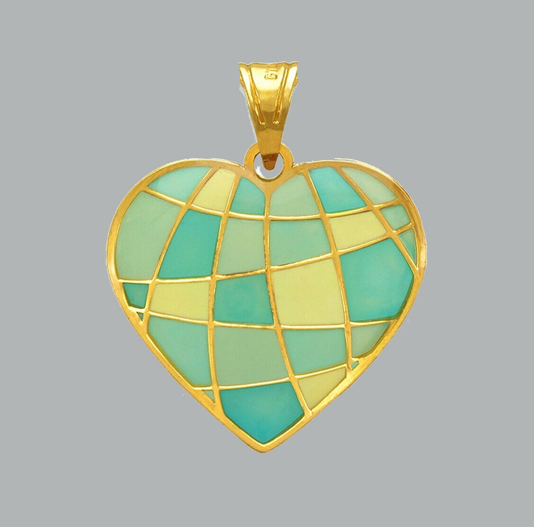 NEW 14K YELLOW GOLD ENAMEL PENDANT / CHARM HEART: NEW 14K YELLOW GOLD ENAMEL HEART PENDANT New 14K Yellow Gold Pendant Measures: 17x17mm Pendant has a polished finish Stamp: 14k Apx Weight: 0.5g