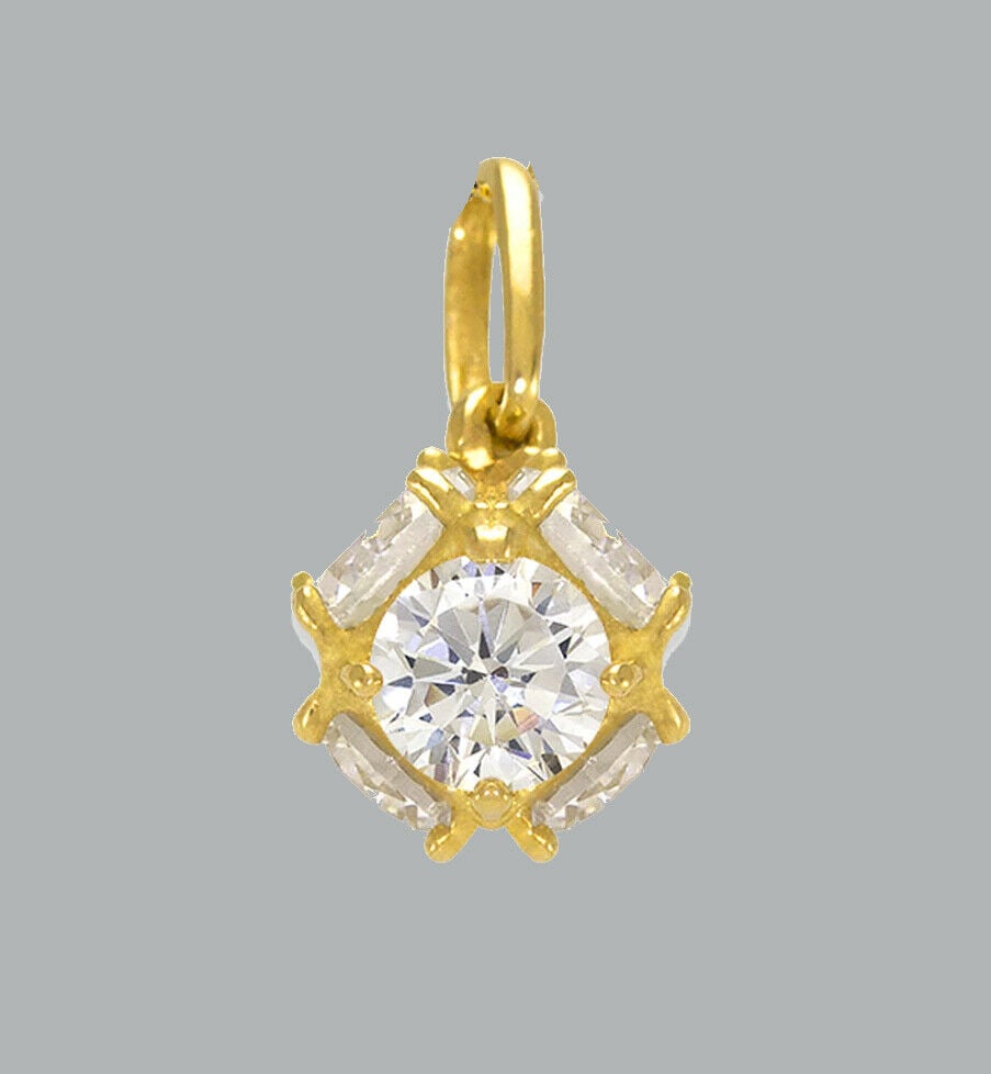 NEW 14K YELLOW GOLD CZ BALL CHARM PENDANT 7mm: NEW 14K YELLOW GOLD CZ BALL CHARM / PENDANT New 14K Yellow Gold Pendant Measures: 7mm - 1g Pendant has a polished finish Set with Cubic Zirconia Stamp: 14k