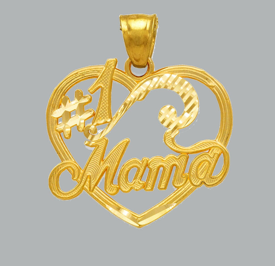 NEW 14K YELLOW GOLD PENDANT / CHARM HEART #1 MAMA: NEW 14K YELLOW GOLD #1 MAMA HEART PENDANT New 14K Yellow Gold Pendant Measures: 21x18mm Pendant has a polished finish Stamp: 14k Apx Weight: 1.9g