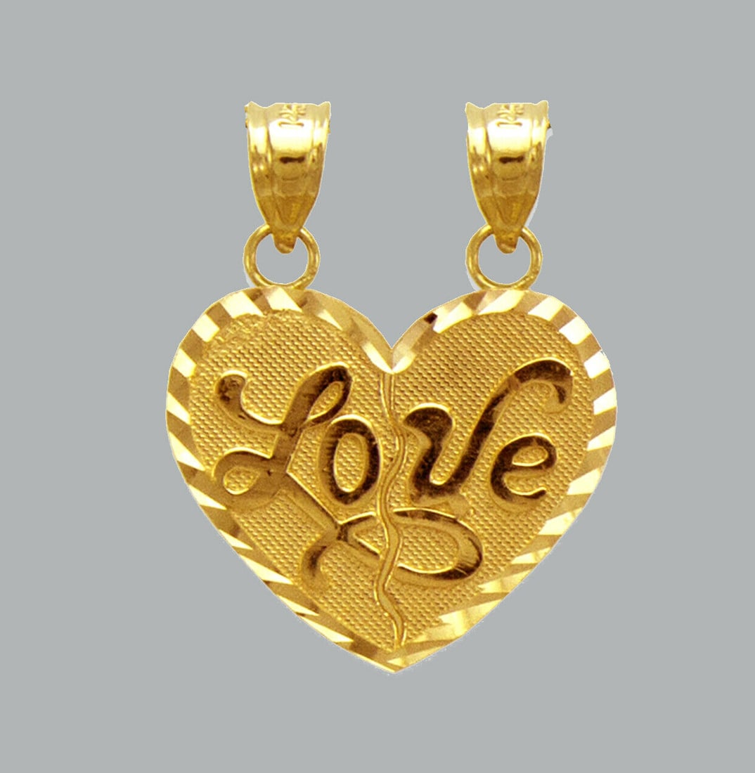 NEW 14K YELLOW GOLD PENDANT / CHARM LOVE HEART (1 of 1)