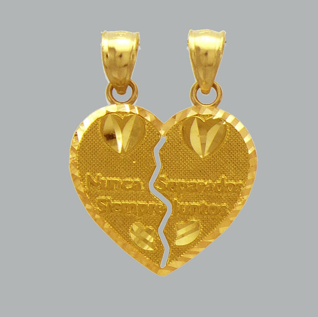 14K YELLOW GOLD PENDANT / CHARM NUNCA SEPARADO HEART: NEW 14K YELLOW GOLD NUNCA SEPARADO HEART PENDANT New 14K Yellow Gold Pendant Measures: 19x17mm Pendant has a polished finish Stamp: 14k Apx Weight: 2.3g