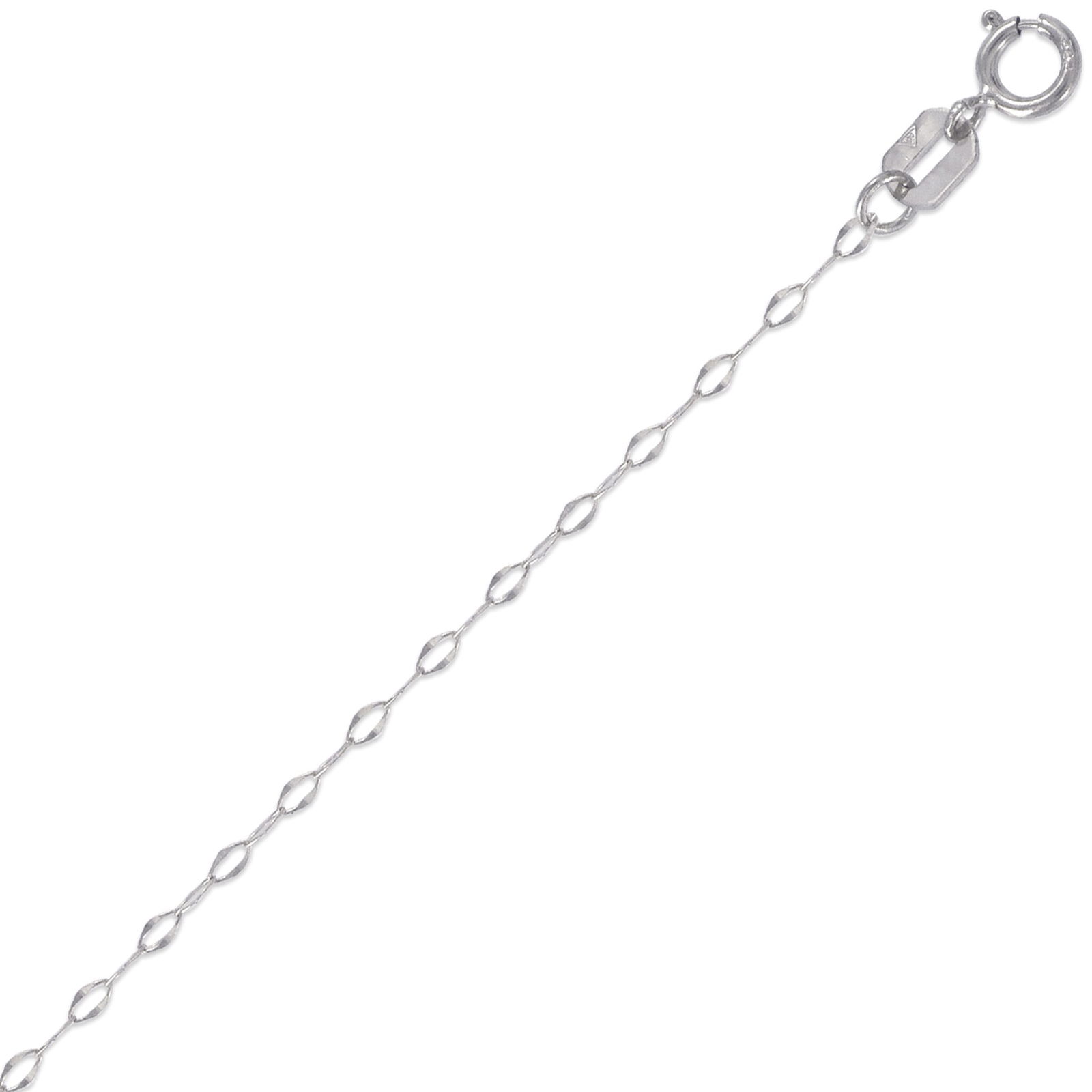 NEW 14K WHITE GOLD CABLE CHAIN NECKLACE ITALY 16" (1 of 1)