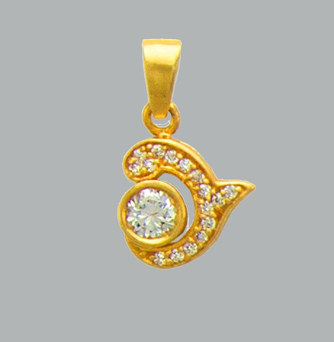 NEW 14K YELLOW GOLD CZ FANCY CHARM PENDANT (1 of 1)