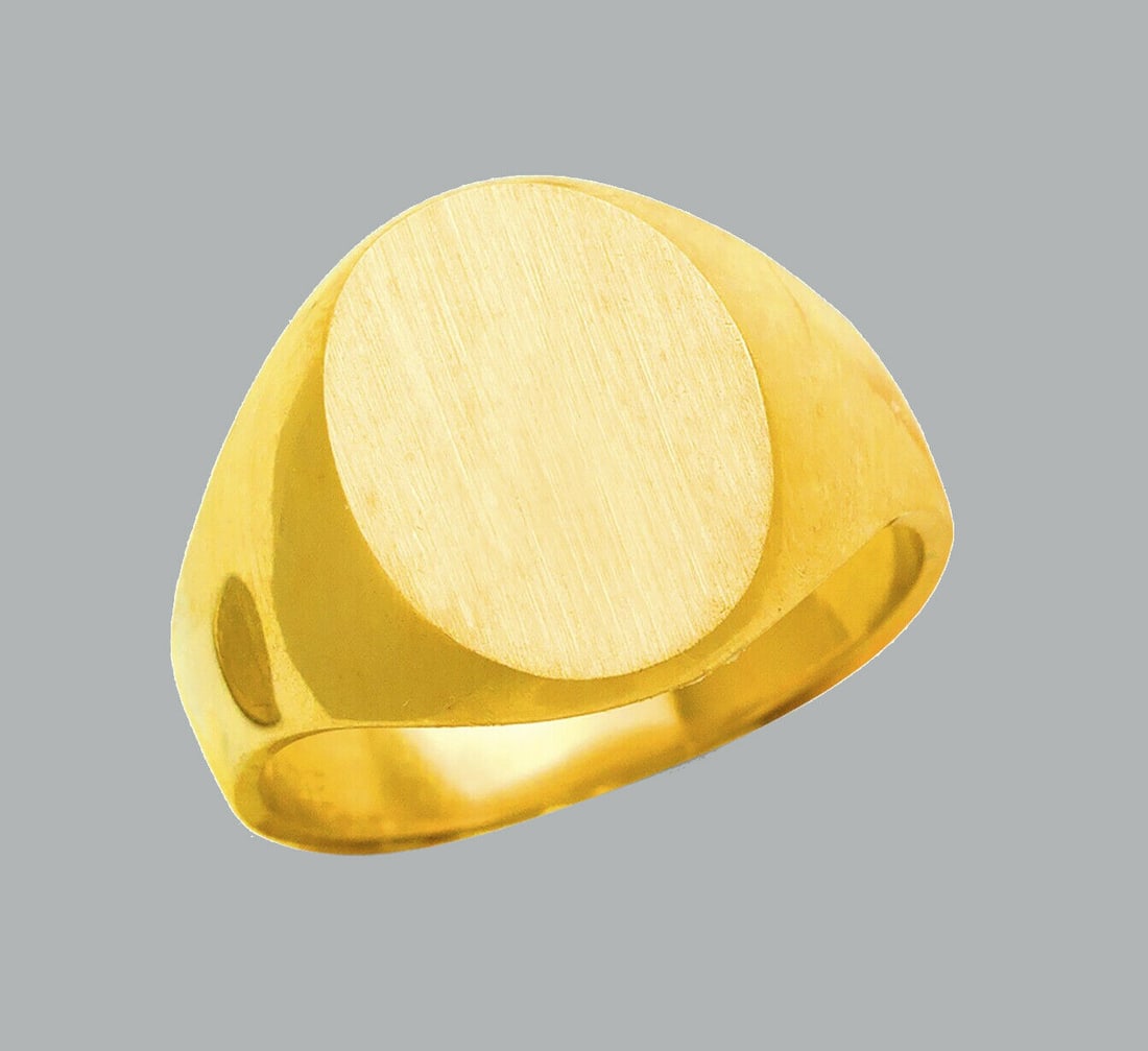 NEW 14K YELLOW GOLD LADIES RING SIGNET OVAL (1 of 1)