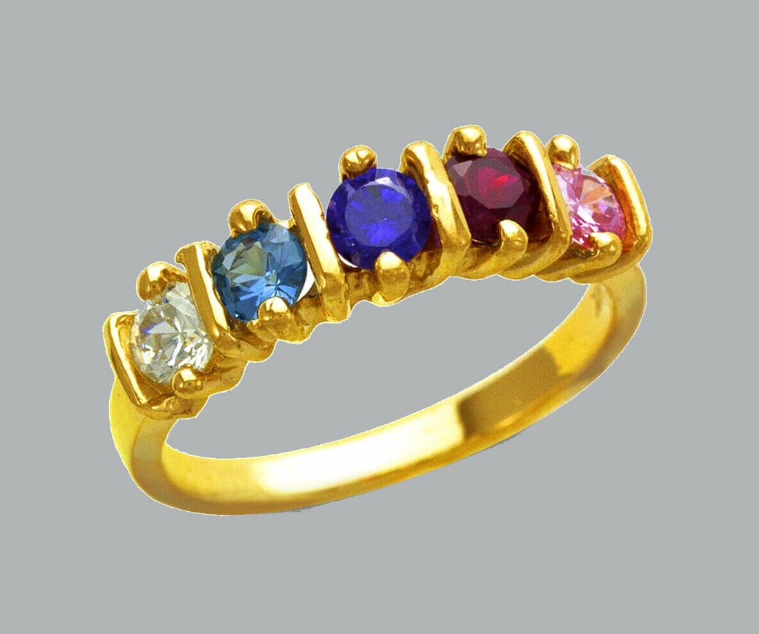 NEW 14K YELLOW GOLD LADIES COLORED CZ RING (1 of 1)