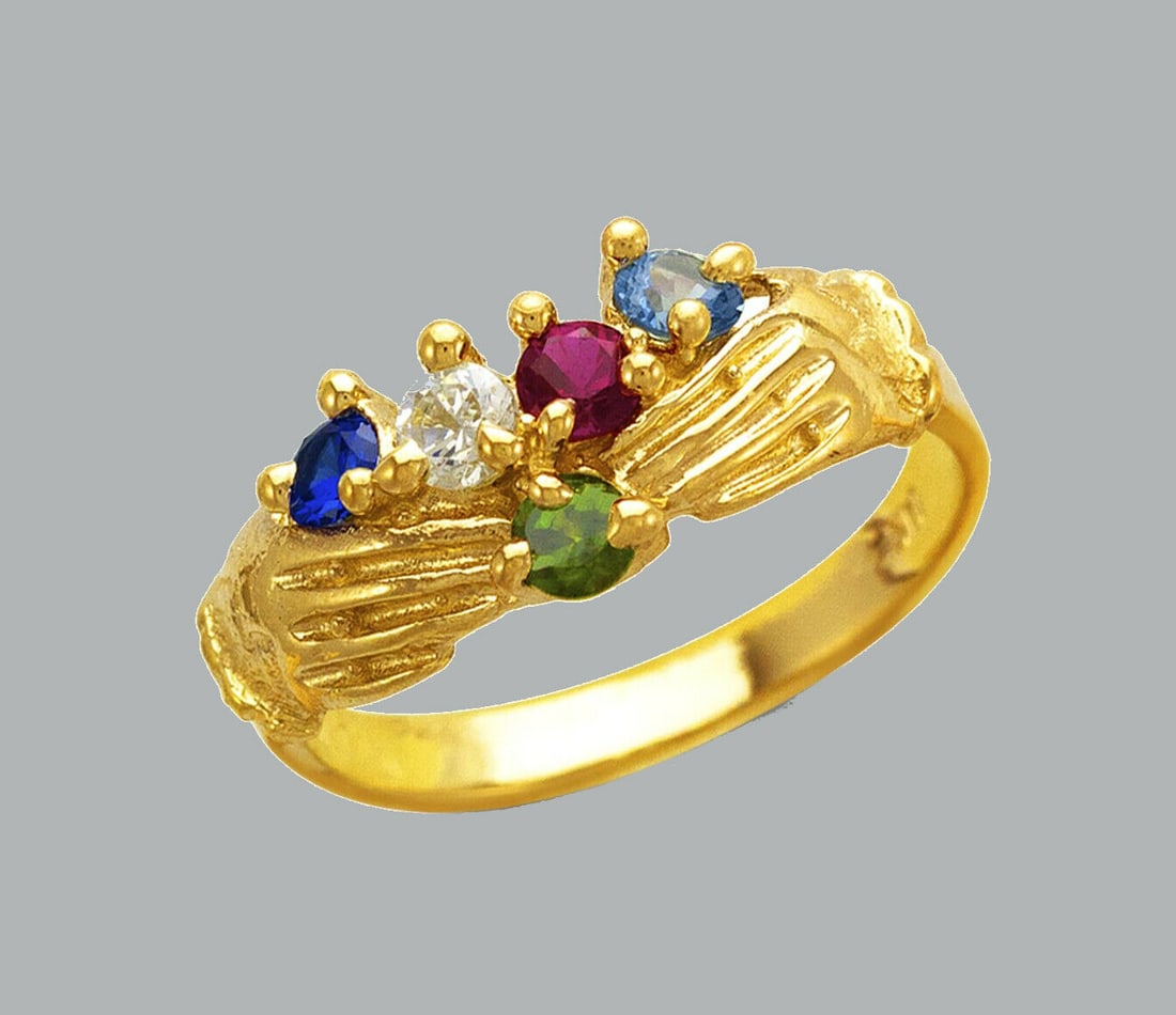 NEW 14K YELLOW GOLD LADIES COLORED CZ RING (1 of 1)