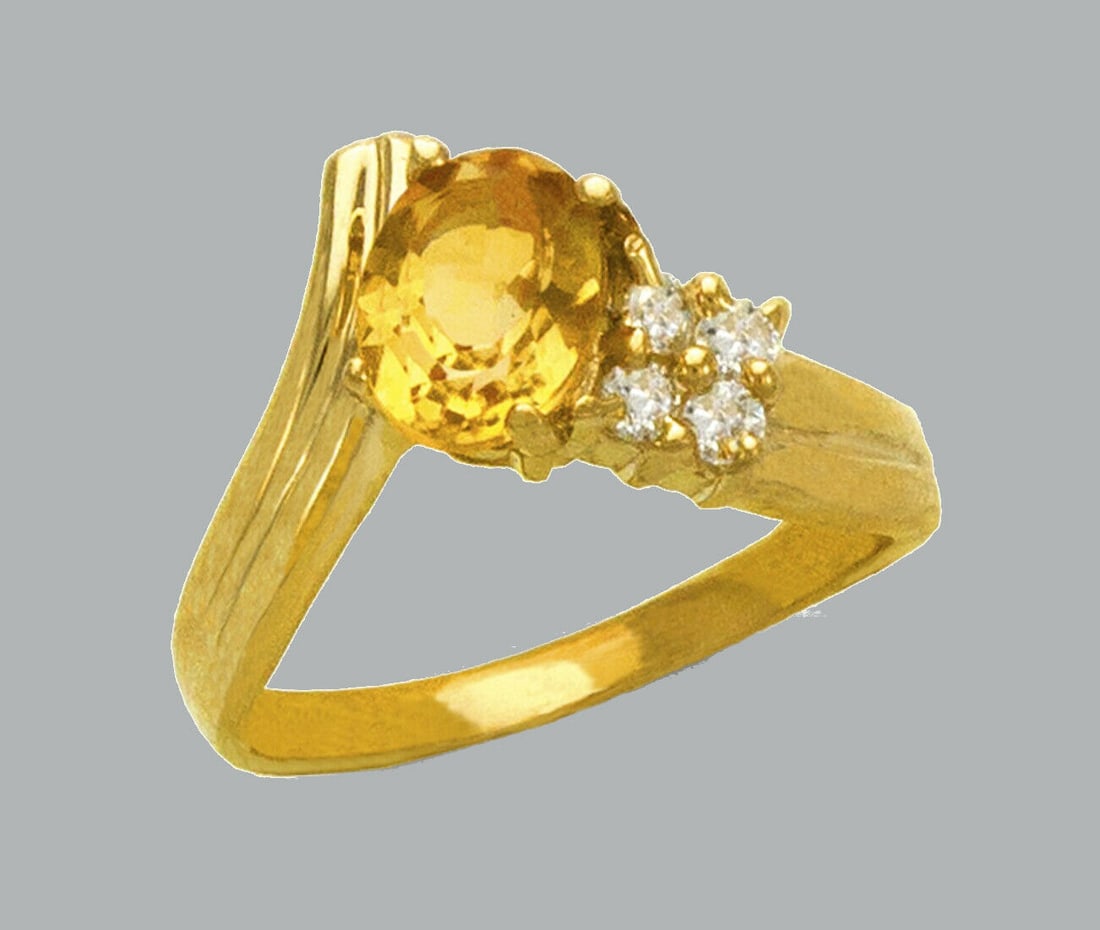 14K YELLOW GOLD LADIES CZ COCKTAIL RING (1 of 1)