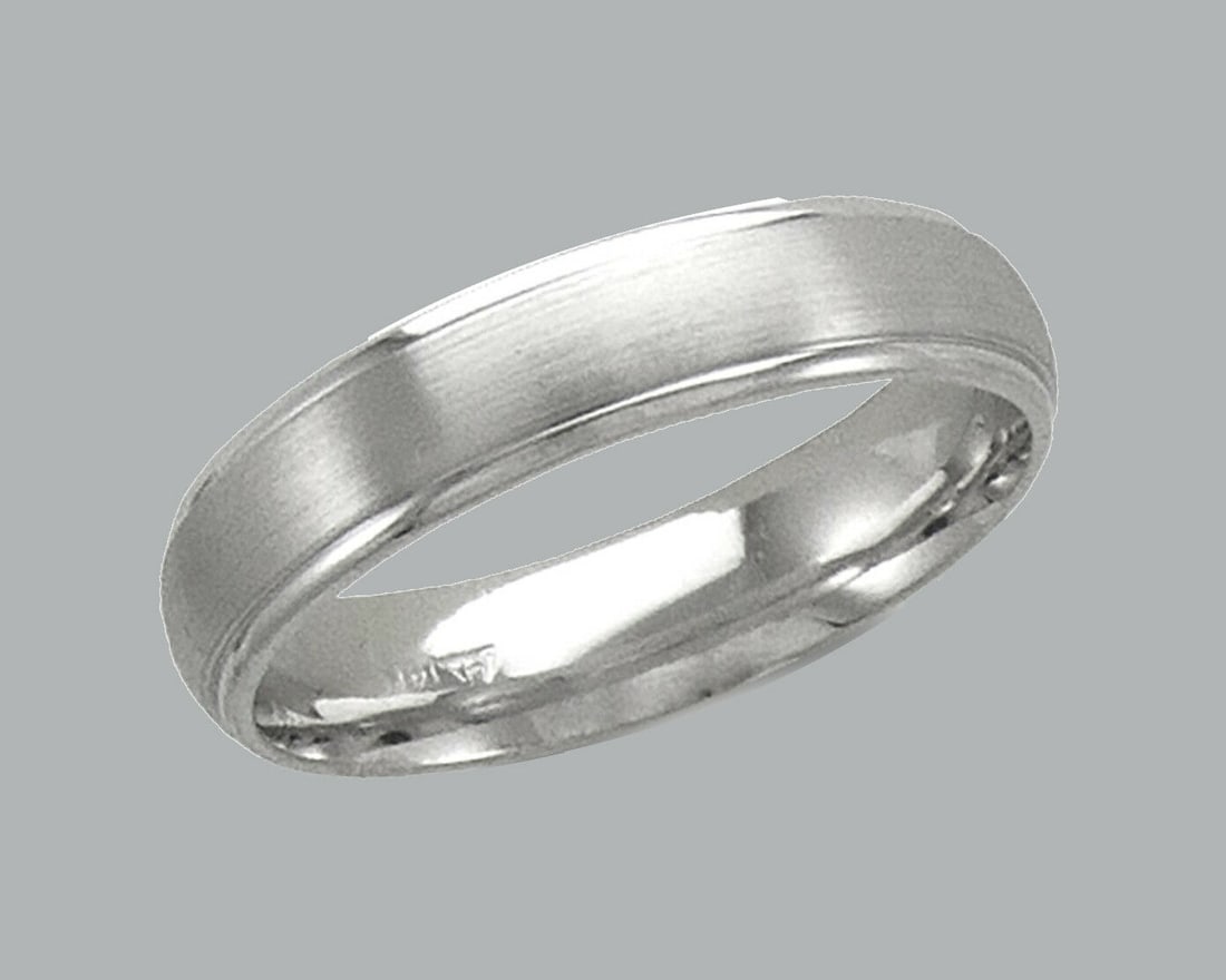 14K W/ GOLD WEDDING BAND RING COMFORT SATIN 5mm SIZE 6 (1 of 1)