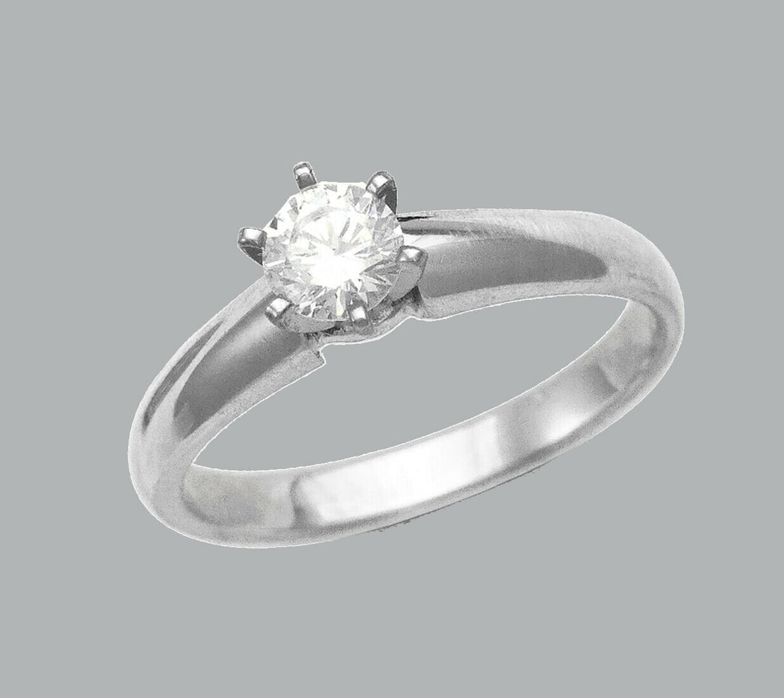 14K WHITE GOLD CZ SOLITAIRE RING ENGAGEMENT 3mm (1 of 1)