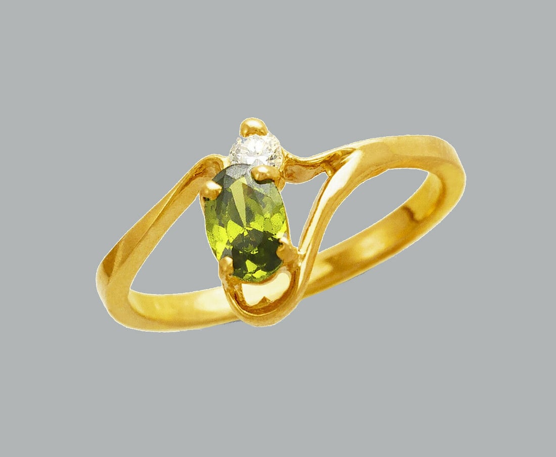 NEW 14K YELLOW GOLD LADIES FANCY CZ RING (1 of 1)