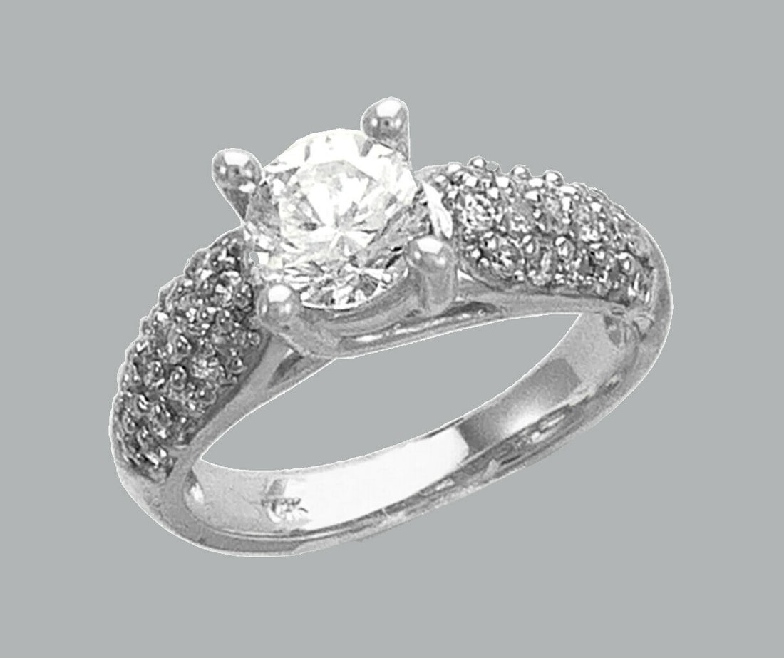 NEW 14K WHITE GOLD LADIES CZ RING SOLITAIRE COCKTAIL (1 of 1)