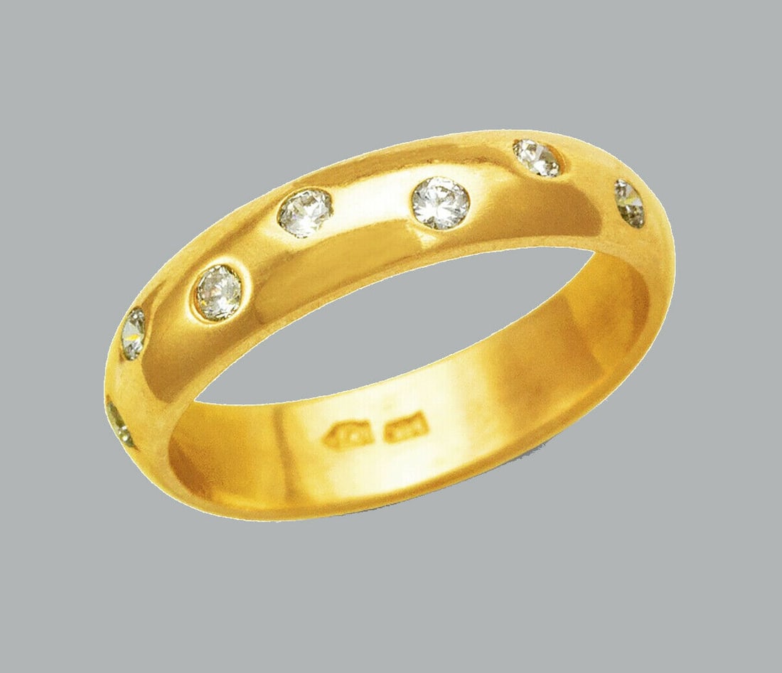 NEW 14K YELLOW GOLD LADIES FANCY CZ RING BAND (1 of 1)