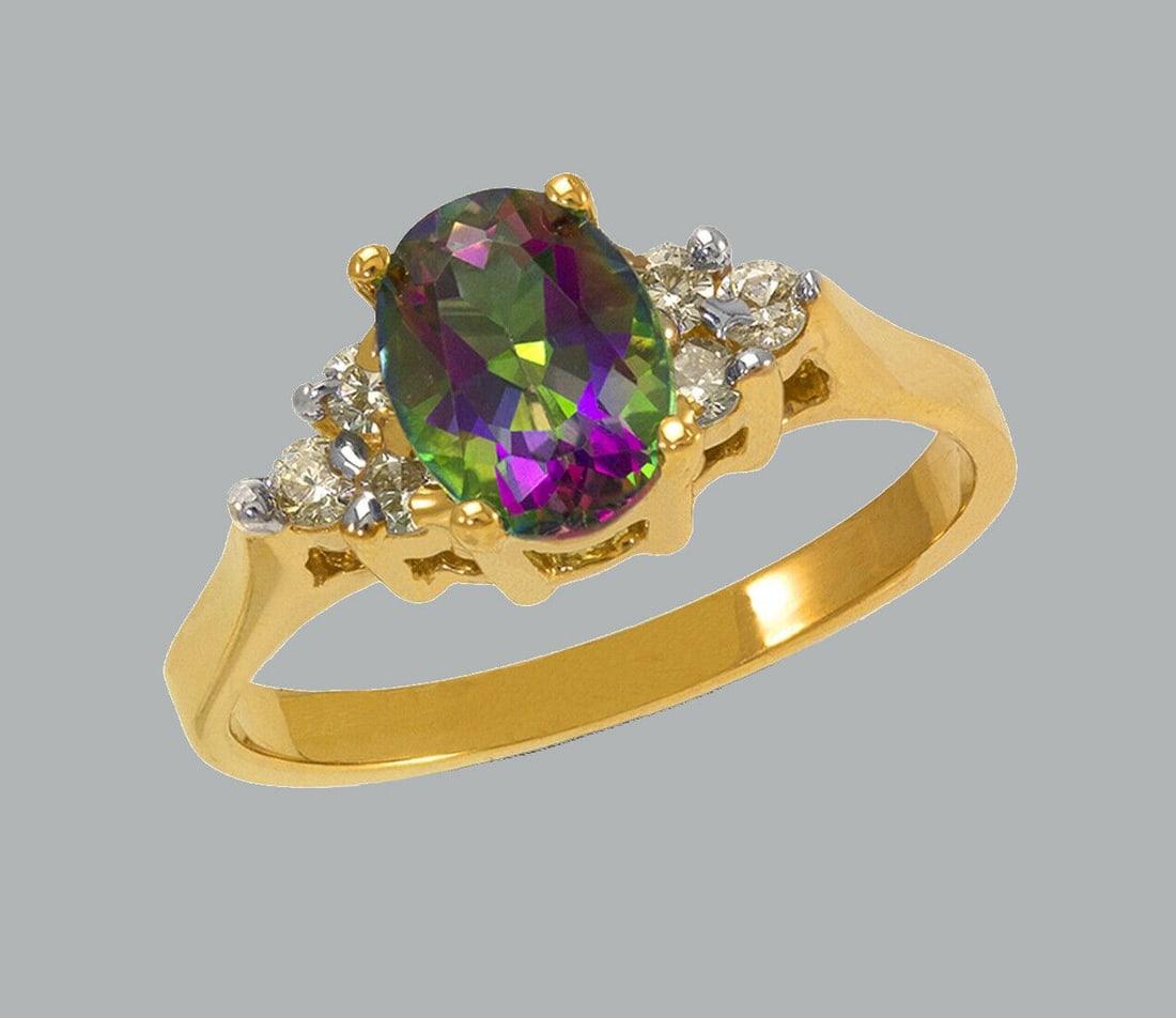 NEW 14K YELLOW GOLD LADIES CZ COCKTAIL RING (1 of 1)