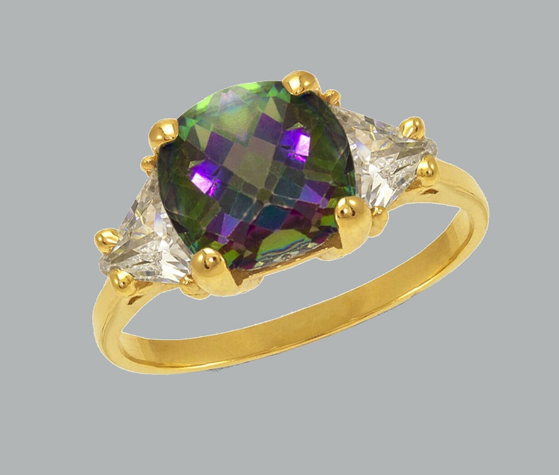 14K YELLOW GOLD LADIES CZ COCKTAIL RING (1 of 1)