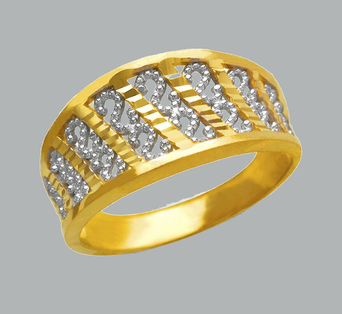 NEW 14K TWO TONE GOLD LADIES FANCY RING (1 of 1)