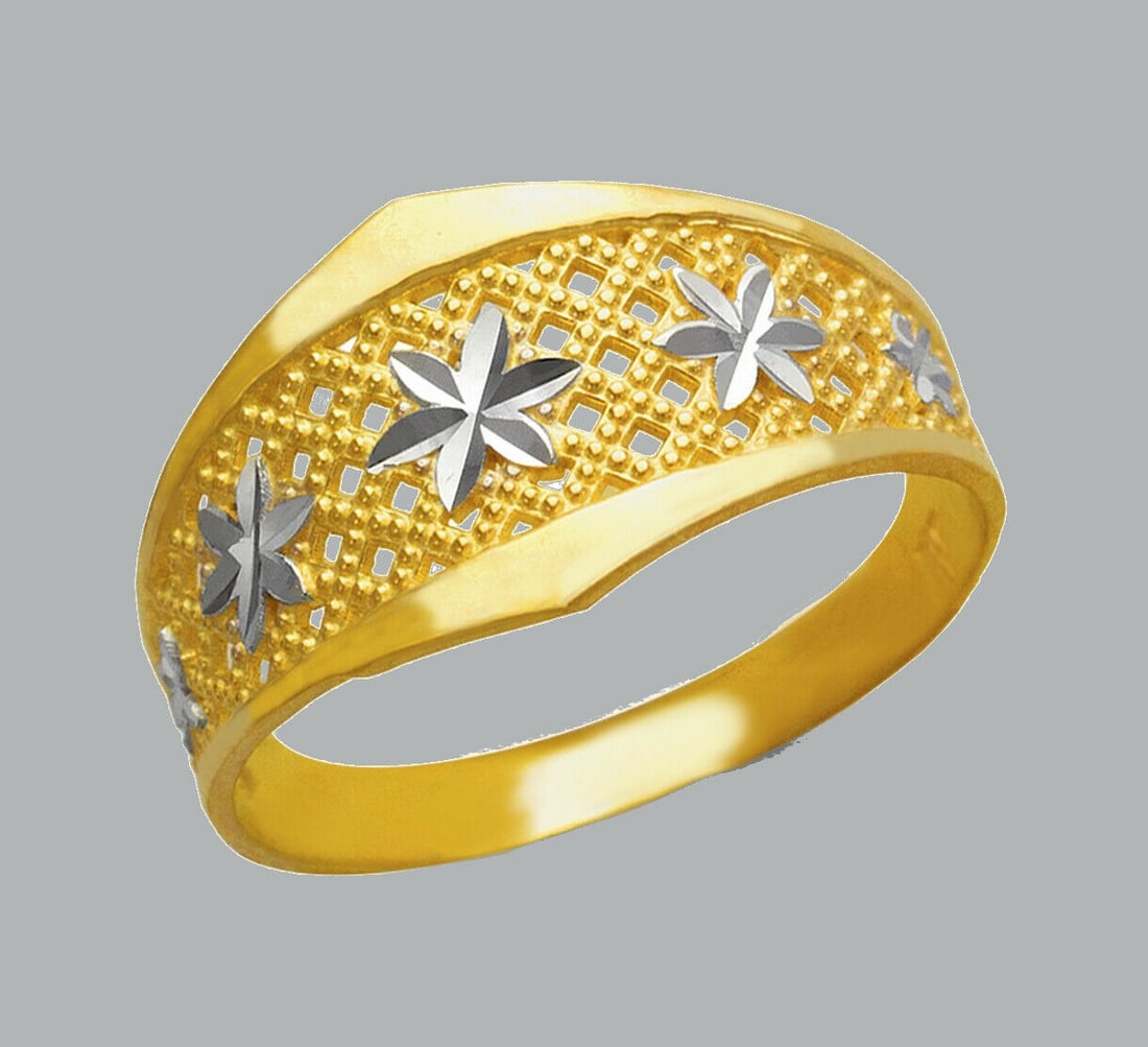NEW 14K TWO TONE GOLD LADIES FANCY RING (1 of 1)