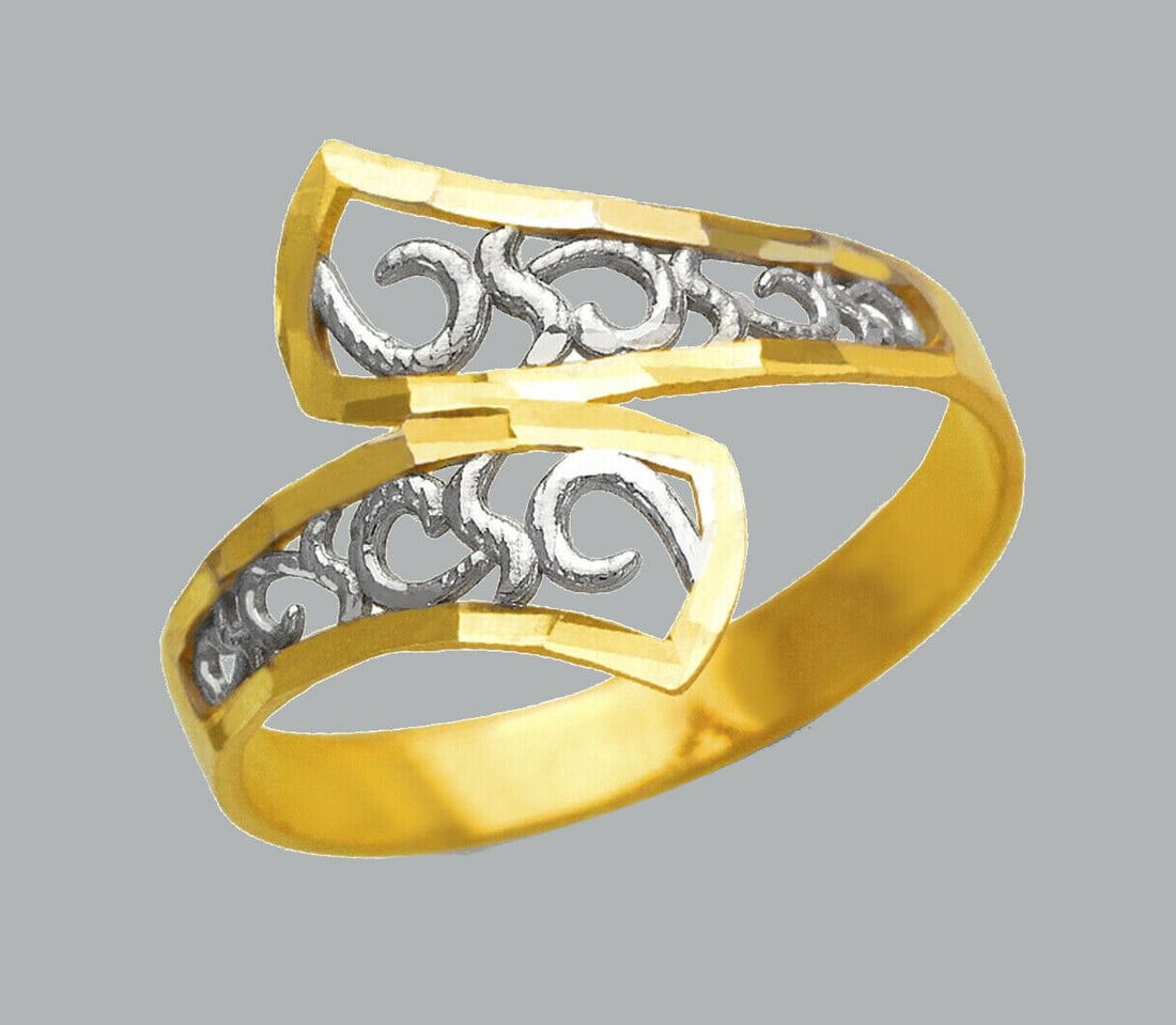 NEW 14K TWO TONE GOLD LADIES FANCY RING (1 of 1)