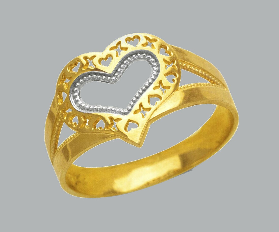 NEW 14K TWO TONE GOLD LADIES FANCY RING FILIGREE (1 of 1)