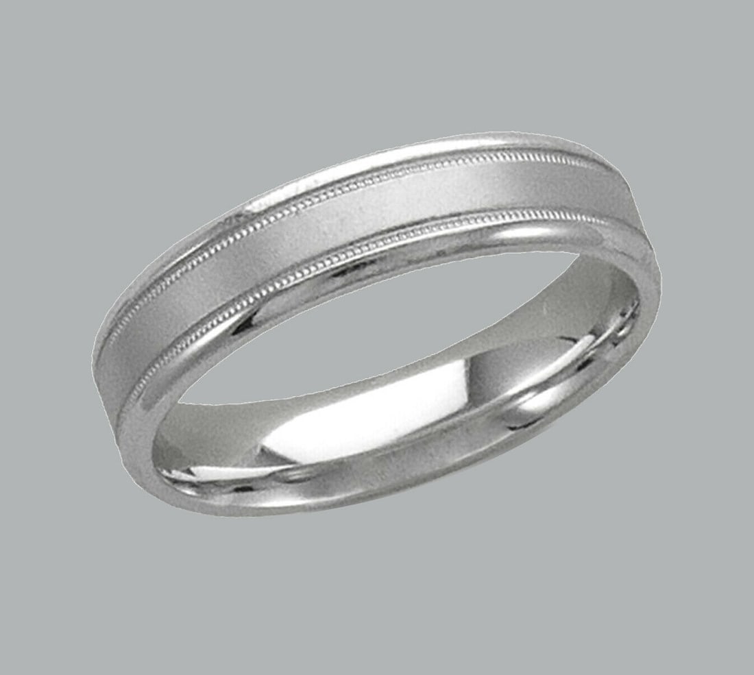 14K W/ GOLD WEDDING BAND RING COMFORT SATIN 5mm SIZE 7 (1 of 1)