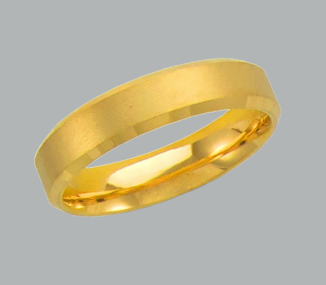 14K Y/ GOLD WEDDING BAND RING COMFORT SATIN 5mm SIZE 6 (1 of 1)