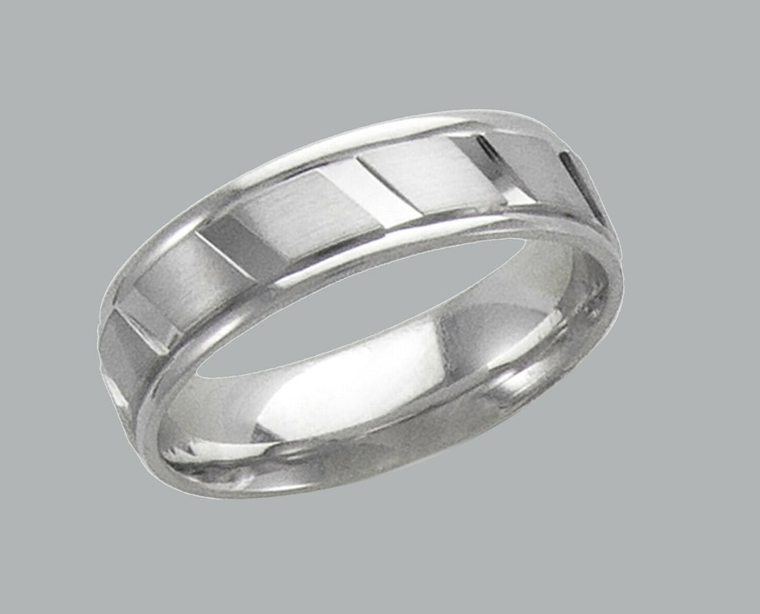 14K W/ GOLD WEDDING BAND SATIN POLISHED COMFORT 6mm - 6 (1 of 1)