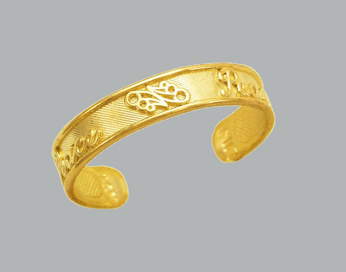 NEW 14K YELLOW GOLD KNUCKLE TOE RING PEACE (1 of 1)