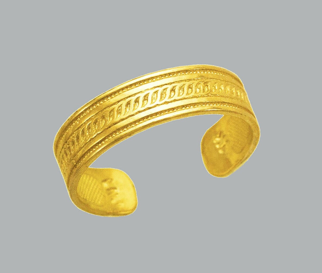 14K YELLOW GOLD LADIES KNUCKLE TOE RING MILLIGRAIN (1 of 1)