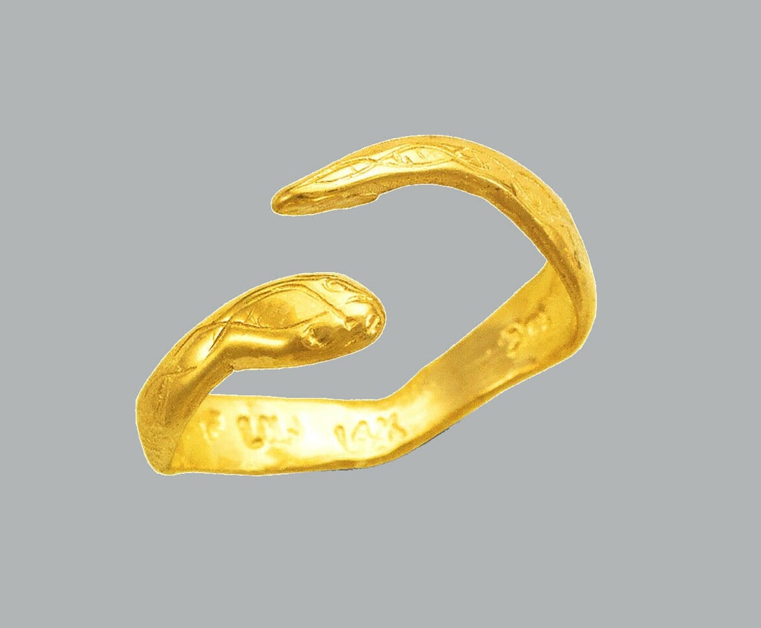 NEW 14K YELLOW GOLD LADIES KNUCKLE TOE RING SNAKE (1 of 1)