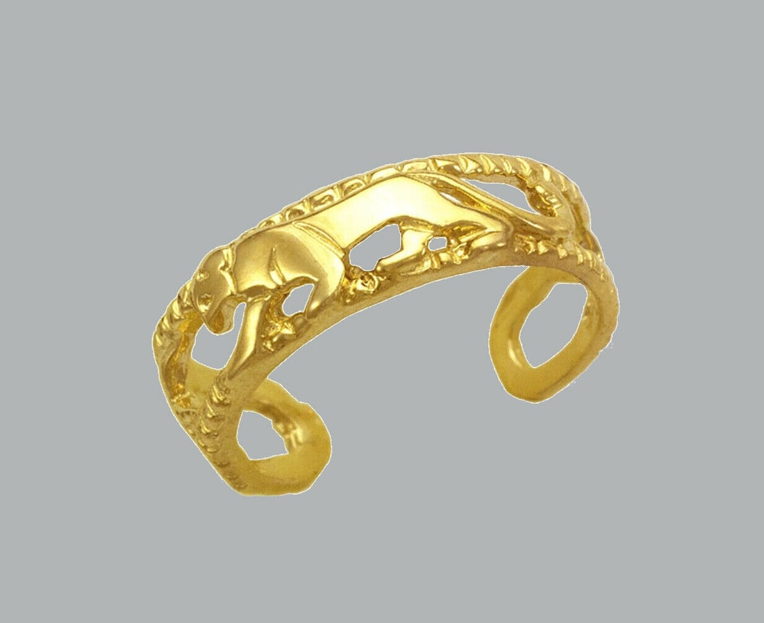 NEW 14K YELLOW GOLD LADIES KNUCKLE TOE RING PANTHER (1 of 1)