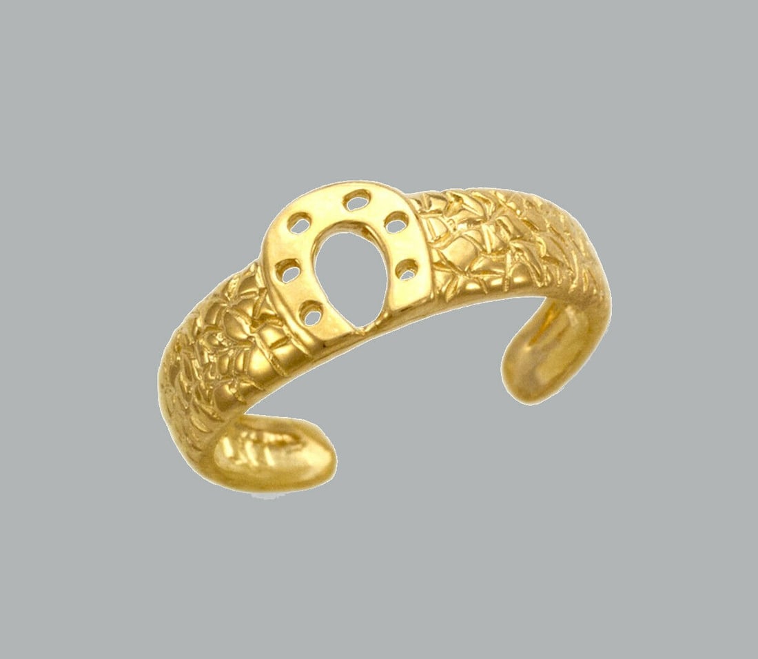 14K YELLOW GOLD LADIES KNUCKLE TOE RING HORSESHOE (1 of 1)