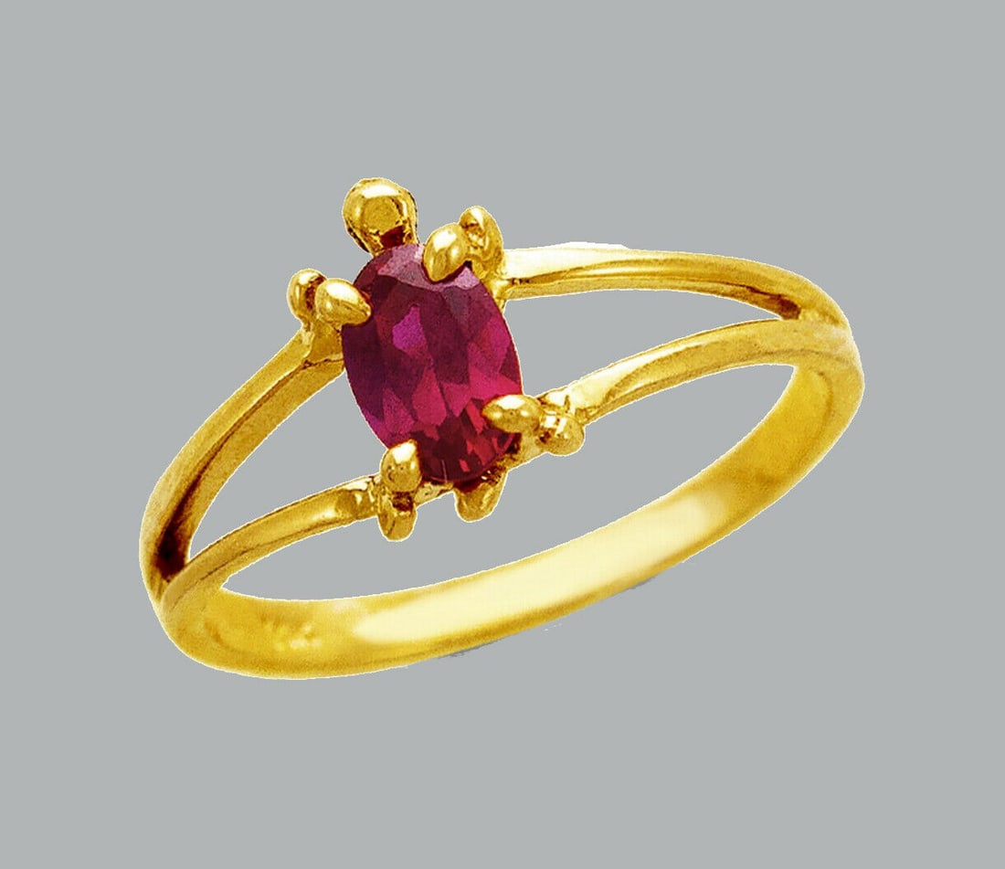 NEW 14K YELLOW GOLD LADIES FANCY CZ RING RED TURTLE: NEW 14K YELLOW GOLD CZ RING New 14K Yellow solid gold ring Ring size 7 Measures 9mm wide on top Cubic Zirconia Polished Finish Apx Weight: 1.3g