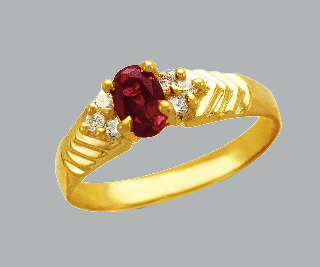 NEW 14K YELLOW GOLD LADIES FANCY CZ RING OVAL (1 of 1)