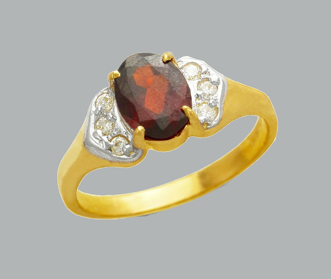 NEW 14K TWO TONE GOLD LADIES FANCY CZ RING (1 of 1)