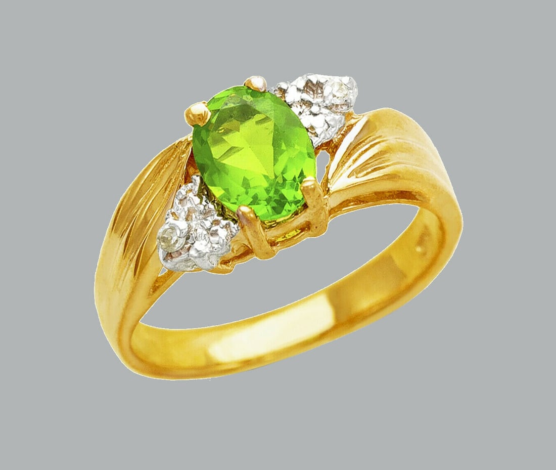 NEW 14K TWO TONE GOLD LADIES FANCY CZ RING (1 of 1)