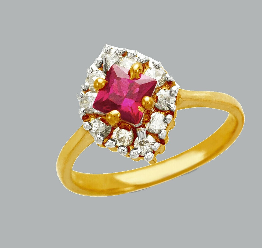 NEW 14K TWO TONE GOLD LADIES FANCY CZ RING SQUARE CUT: NEW 14K TWO TONE GOLD CZ RING New 14K Two tone solid gold ring Ring size 7 Measures 14mm wide on top Cubic Zirconia Polished Finish Apx Weight: 3.2g