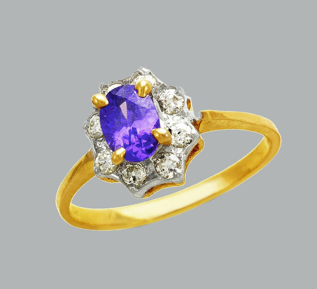 NEW 14K TWO TONE GOLD LADIES FANCY CZ RING (1 of 1)