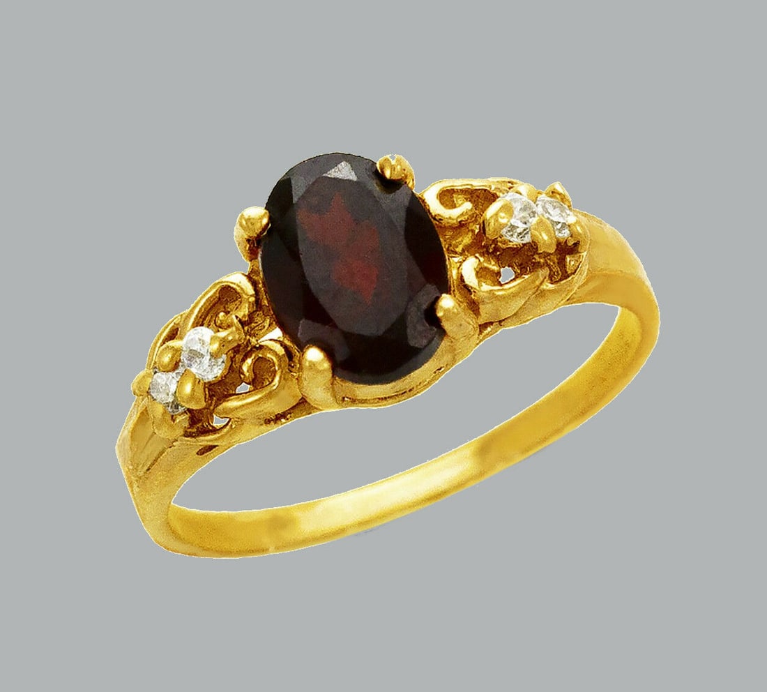 NEW 14K YELLOW GOLD LADIES FANCY CZ RING (1 of 1)