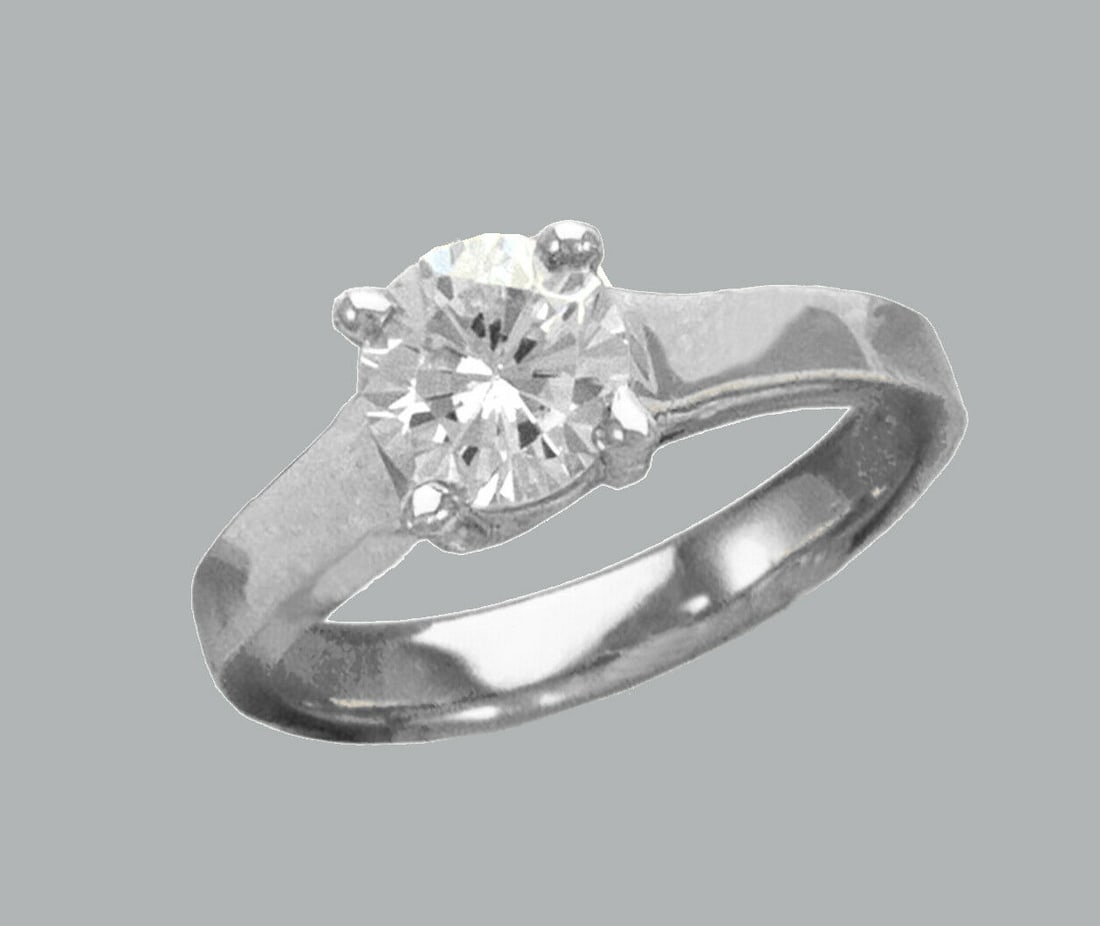 NEW 14K WHITE GOLD LADIES FANCY CZ SOLITAIRE RING (1 of 1)
