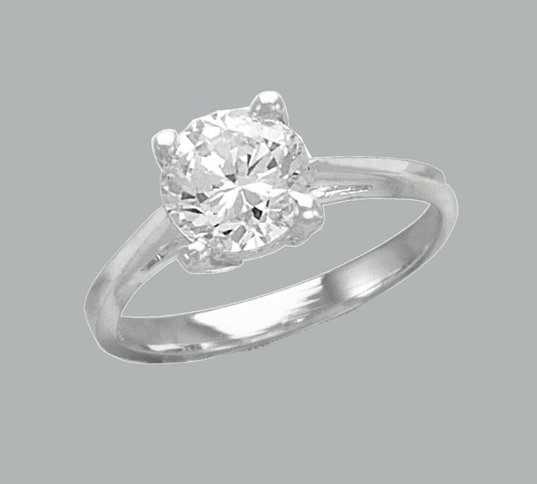 NEW 14K WHITE GOLD LADIES FANCY CZ SOLITAIRE RING (1 of 1)