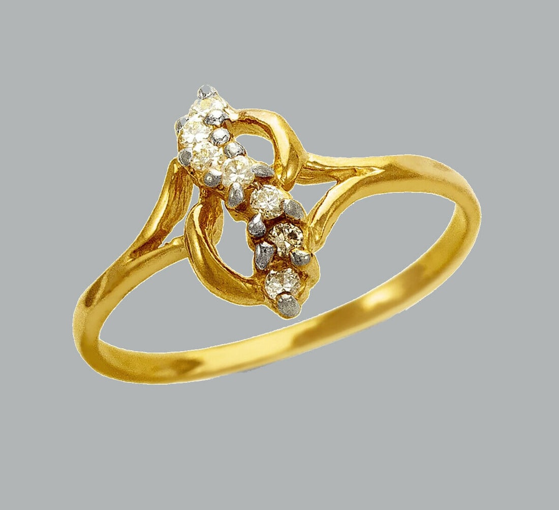 NEW 14K TWO TONE GOLD LADIES FANCY CZ RING (1 of 1)