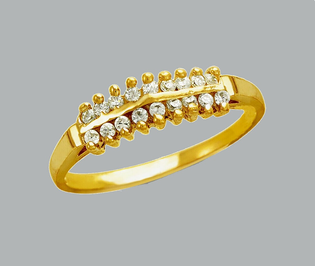 NEW 14K YELLOW GOLD LADIES FANCY CZ COCKTAIL RING (1 of 1)