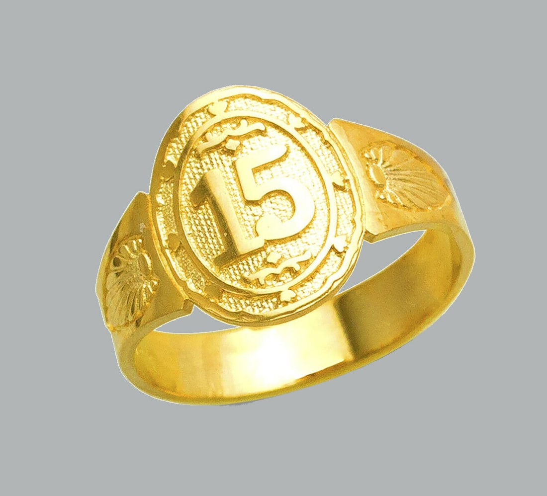 NEW 14K YELLOW GOLD LADIES FANCY RING 15 ANOS FILIGREE (1 of 1)