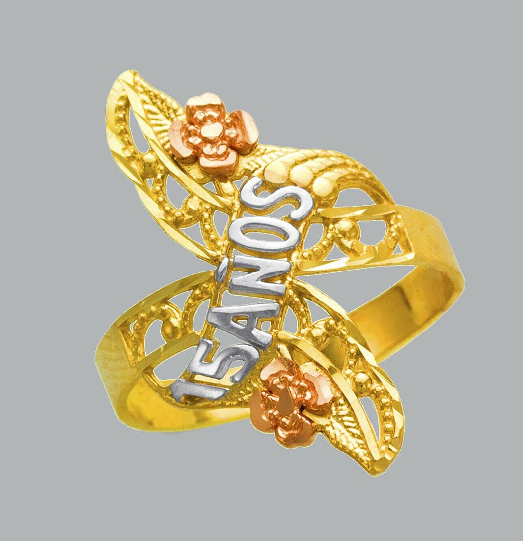 NEW 14K TRI COLOR GOLD LADIES FANCY RING 15 ANOS (1 of 1)